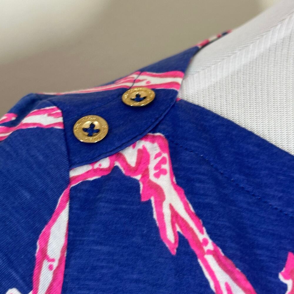 Lilly Pulitzer Alida Deep Dive Boat Neck Blouse Top Sz XS - Picture 4 of 9